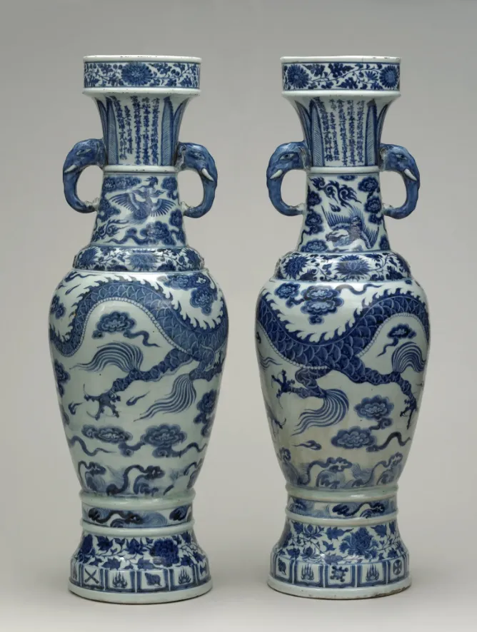 1351年发现的中国瓷器花瓶David vases